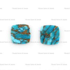 Pierres précieuses naturelles en vrac de la meilleure qualité, 12 mm, forme coussin plate, turquoise Mohave Kingman bleu cuivre, quartz, pour la fabrication de bijoux et de bagues - Product Image 5