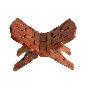 Soporte de libro religioso Rehal plegable de madera tallada hecha a mano para el Sagrado Corán Sheesham soporte de lectura de madera y soporte de Libro de Oración - Product Image 1
