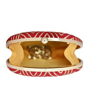 Red Embroidered Oval <b>Clutch</b> Bag Luxury <b>Wedding</b> Evening Handbag for Women Occasions - Product Image 2