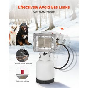 Riscaldatore a Gas Propano da 13000 BTU, Riscaldamento Rapido a 180 Gradi, Regolazione Graduale della Temperatura a Infrarossi - Product Image 4
