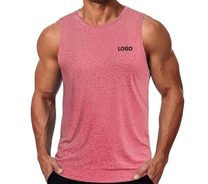 Camiseta sin Mangas Azul para Hombre, Cuello Redondo, Secado Rápido, Color Sólido, Ropa Deportiva Informal, Logotipo Personalizado con Impresión Frontal - Product Image 5