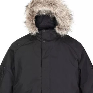 Global Industry <b>Men's</b> Black Windproof Puffer Jacket Casual <b>Winter</b> <b>Coat</b> Hooded Zipper Closure Regular Fit Polyester Filling Fur - Product Image 6