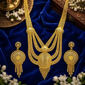 Wholesale 14K 18K 24K Micron Gold Filled <b>Fashion</b> <b>Necklaces</b> Dubai Style Bridal Jewelry Set Traditional Turkish Design Jewelry Set - Product Image 2