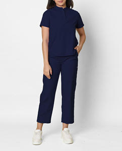 Conjuntos de Uniformes de Enfermera de Manga Corta con Logotipo Personalizado, Pantalones Deportivos, Conjuntos de Uniformes de Enfermería Elásticos de Spandex para Verano - Product Image 1