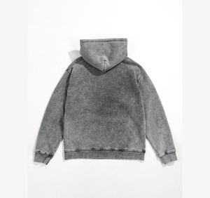 Sudadera con capucha lavada de ácido vintage al por mayor personalizable con logotipo pesado 500 GSM de gran tamaño - Product Image 2