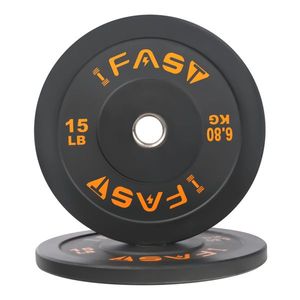 For Olympic 15lb Weight Plates with 2 Inch Steel Insert Rubber Bumper Home Gym Strength Training Bundle Options Available - Product Image 1
