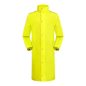 Imperméable haute visibilité vert lime pour homme, long, imperméable, pour le cyclisme, la marche, avec capuche, coupe-vent, imperméable de sécurité - Product Image 3