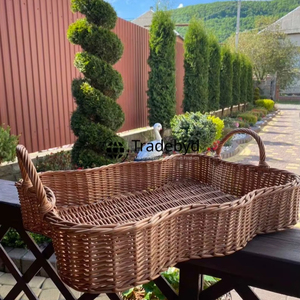 Bandeja de Almacenamiento Moderna Hecha a Mano de Ratán Natural, Calidad Premium, Organizador de Cocina Elegante y Móvil, Tradebyd - Product Image 4