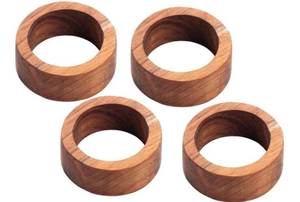 Wooden <b>Wedding</b> Napkin Holder & <b>Tissue</b> Stand India Design Durable Round Wood Napkin Stand - Product Image 4