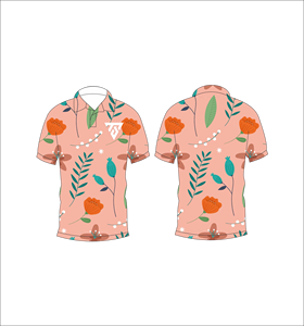 เสื้อโปโลผู้ชายพิมพ์ลายดอกไม้สีพีชแขนสั้นลำลองแฟชั่นฤดูร้อนเสื้อยืดกอล์ฟ - Product Image 3