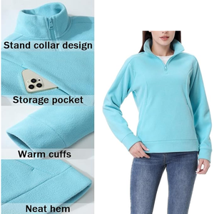 Venta al por mayor de logotipo personalizado de alta calidad de las mujeres en blanco con cremallera completa hasta logotipo personalizado de las mujeres nueva suelta de color sólido más terciopelo sudaderas con capucha de los hombres - Product Image 5