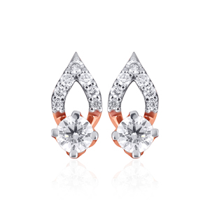 18K Rose Gold Teardrop Diamond Stud Earrings Round Lab Grown Diamond Elegant Fine Jewelry for Women - Product Image 1
