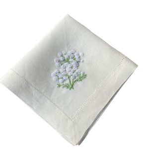 ผ้าเช็ดปากค็อกเทลทรงสี่เหลี่ยมปักลายตามสั่ง ทำด้วยมือ ผ้าลินิน 100% ปักโลโก้แบบโมโนแกรม ขายส่งจำนวนมากสำหรับงานแต่งงาน งานเลี้ยง โรงงานรับผลิตแบบ OEM ODM - Product Image 4