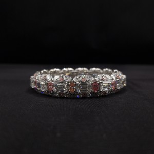 Luxury PT950 Platinum IGI Certified Lab Grown Diamond <b>Bangle</b> <b>Bracelet</b> with 72.97 Carats of White and Pink Diamonds - Product Image 1