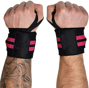 ผ้าพันข้อมือคุณภาพสูงสำหรับยกน้ำหนัก บีชเพรส ผ้าพันข้อมือแบบยืดหยุ่นพรีเมียม ปิดด้วยเวลโครที่แข็งแรง - Product Image 1