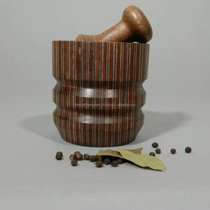 Beautiful Wooden <b>Mortar</b> And Pestle Bringing Natural Charm To Kitchens While Performing Daily Grinding Tasks - Product Image 1