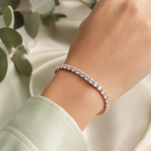 Pulsera de tenis clásica de 7 pulgadas con diamantes cultivados en laboratorio, corte redondo, oro de 10K, joyería fina de lujo, proveedor mayorista - Product Image 4