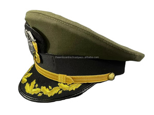 Casquettes uniformes personnalisées Hatgerman Casquette uniforme Couvre-chef argent brodé à la main Pakistan Casquettes personnalisées - Product Image 6