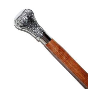 Bâton de marche vintage en bois, bâton de randonnée réglable, canne en bois sculpté avec embout en caoutchouc pour usage extérieur - Product Image 1