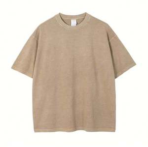 Camisetas de manga corta para hombre, de algodón 100% de punto, con estampado puff, efecto acid wash, de gran tamaño, para verano. - Product Image 3