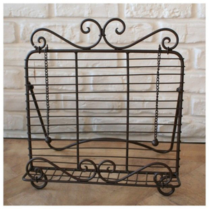 Industrial Wire Bookshelf Stand Single Tier Black Coated Metal <b>Storage</b> Rack for Living Room Iron Book Stand Metal Book Holder - Product Image 5