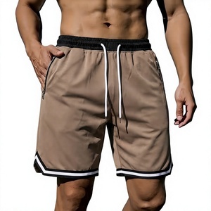 Men's Solid Color 100% Polyester Quick Dry Breathable Bermuda Shorts with Drawstring and Zipper Pockets Casual Sport Wear - Product Image 1