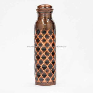 Eco Friendly Copper <b>Water</b> <b>Bottle</b> Polished <b>Metal</b> Drinkware Stylish Leakproof <b>Bottle</b> for Daily Use - Product Image 1