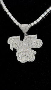 VVS Moissanite personalizado nombre colgante 925 plata esterlina letra inicial joyería chapado en oro Hip Hop Iced Out estilo para hombres y mujeres - Product Image 4