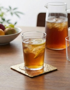 Heritage Hammered Square Brass <b>Coaster</b> Set Handcrafted Premium <b>Drink</b> <b>Coasters</b> Heat Resistant Table Protector Luxury Gift - Product Image 3