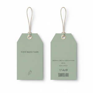 Fabrication de cartes d'étiquettes suspendues personnalisées haut de gamme pour les grandes marques de vêtements mondiales, incluant des étiquettes en carton texturé de haute qualité. - Product Image 1