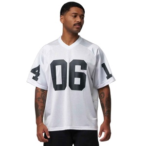 Camiseta de Fútbol Americano Blanca de Malla para Hombre, Cuello en V, Manga Corta, Transpirable, Número de Equipo Personalizado 06 Impreso, Corte Regular - Product Image 1