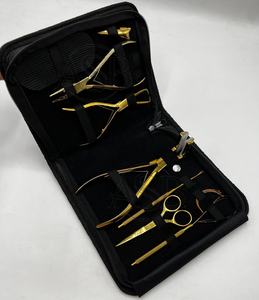 Kit de Herramientas Premium para Extensiones de Cabello Microlink con Estuche Dorado Personalizado – Alicates de Acero Inoxidable para Extensiones de Cabello con Velcro - Product Image 6