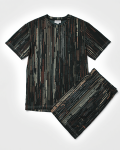 Conjunto de Camiseta de Manga Corta y Pantalones Cortos con Estampado Gráfico Cyberpunk Glitch, Ropa con Sublimación Completa - Product Image 4