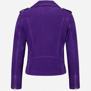 Nuevas Chaquetas Moradas Personalizadas con Logotipo RTS para Mujer, Chaqueta Vintage para Invierno, Abrigos de Cuero de Alta Gama, Chaqueta Bomber Genuina, Estilo Urbano - Product Image 2