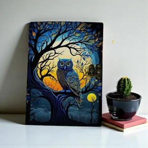 Owl Leather Grimoire Journal <b>Book</b> of Shadows Witchcraft <b>Notebook</b> Moon Phase Spell <b>Book</b> Blank Witch Journal Wiccan Junk Journal - Product Image 5