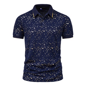 Moda de verano para hombre, camisa POLO, estampado informal, transpirable, cómodo, de manga corta, solapa suelta, tela de punto bordada - Product Image 1