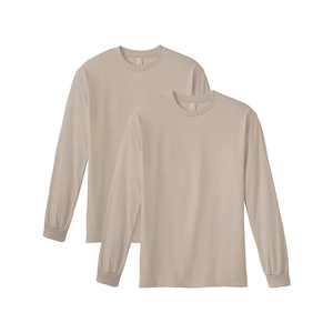 Camiseta de Manga Larga 100% Algodón Jersey Cuello Redondo Color Sólido Camisetas de Hombre de Alta Calidad con Logotipo Personalizado - Product Image 3