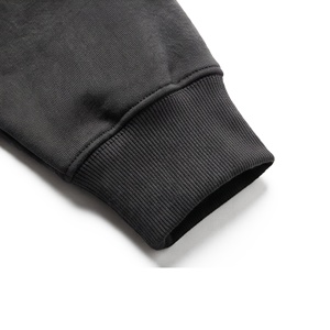 Sweat-shirt à capuche pour homme, poids lourd 400 g/m², noir uni, manches longues, poche kangourou, coupe classique, en coton - Product Image 6