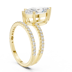 Women's 14K Yellow Gold Classic Engagement Ring IGI Certified Lab Grown Diamond 3 CT Marquise Cut Anniversary Wedding - Product Image 3