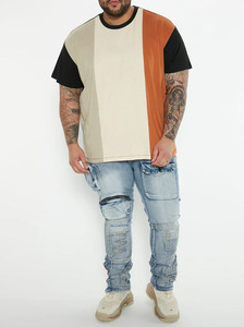Camiseta de Manga Corta para Hombre, Cuello Redondo, Corte Regular, Estilo Casual, Tejido de Algodón, Diseño con Detalles en Contraste, Estilo Formal - Product Image 3