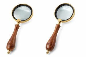 Loupe en métal vintage avec manche en bois, style antique, loupe de lecture portative, décoration de bureau classique, bibliothèque - Product Image 2