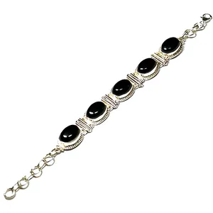Pulsera de Plata de Ley 925 con Ónix Negro, Joyería Artesanal Vintage Boho con Piedras Preciosas para Mujer, Accesorios de Moda al por Mayor - Product Image 4