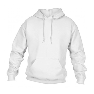 Sudadera con Capucha Blanca Lisa de Algodón Grueso para Hombre, Estilo Urbano, con Forro Polar, Personalizable con Logotipo, Casual, Oversize - Product Image 1