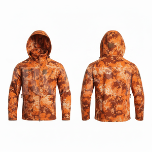 Veste à capuche camouflage en softshell sur mesure, fermeture éclair intégrale, coupe-vent, design personnalisé, manteau léger à capuche - Product Image 6