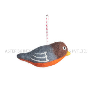 Belle couleur naturelle gris Orange feutré oiseaux décorations fournitures maison Restaurants hôtels café noël feutré oiseaux ensemble - Product Image 6