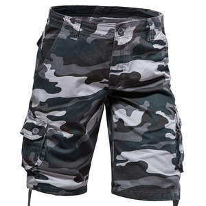 Shorts cargo en coton camouflage pour homme, décontractés, taille mi-haute, avec fermeture boutonnée, respirants, avec poches, style Bermuda - Product Image 5