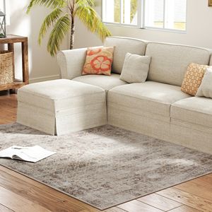 Tappeto Lavabile in Lavatrice 4x6 Stile Tradizionale Antiscivolo, Set di Tappeti Marrone Chiaro Misto per Soggiorno e Camera da Letto - Product Image 2