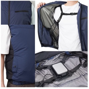 Gilet de travail ventilé avec plaque de refroidissement, vêtement climatisé avec ventilateur USB pour le travail en extérieur (batterie non incluse) - Product Image 5