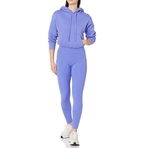 <b>Women's</b> Oversized Hoodie Solid Color Cotton Blend Canvas Pullover Pockets Short Length Winter Wear Lined <b>V</b>-<b>neck</b> Quick Dry - Product Image 4
