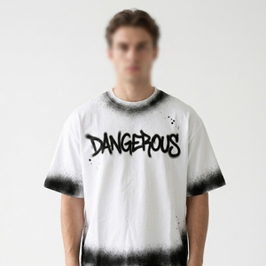 Premium Quality Men's Vintage <b>Spray</b> Print Tee Durable Stitching Summer Active Wear Supplier Factory Export Price - Product Image 2